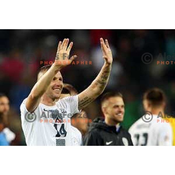 Jasmin Kurtic in action during the UEFA Nations League match between Slovenia and Norway in Stozice, Ljubljana, Slovenia on September 24, 2022