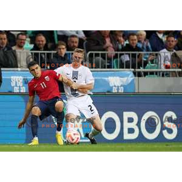 Zan Karnicnik in action during UEFA Nations League match between Slovenia and Norway in Stozice, Ljubljana, Slovenia on September 24, 2022