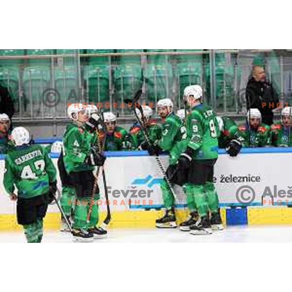Gregor Koblar of SZ Olimpija in action during IceHL ice-hockey match between SZ Olimpija (SLO) and KAC (AUT) in Tivoli Hall, Ljubljana, Slovenia on September 25, 2022 
