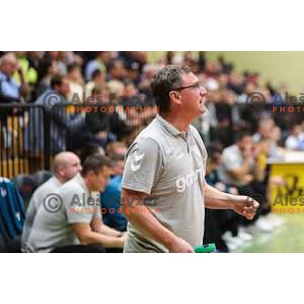 Zoran Jovicic in action during 1.NLB league handball match between Gorenje Velenje and Celje Pivovarna Lasko in Velenje, Slovenia on September 25, 2022