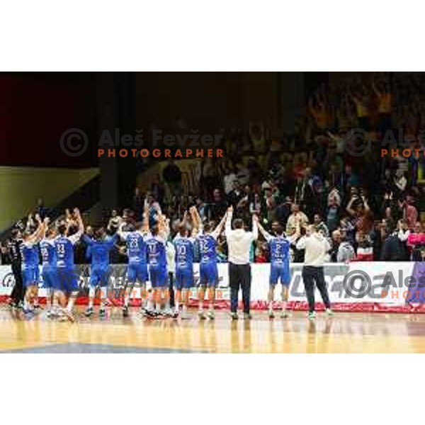 after 1.NLB league handball match between Gorenje Velenje and Celje Pivovarna Lasko in Velenje, Slovenia on September 25, 2022