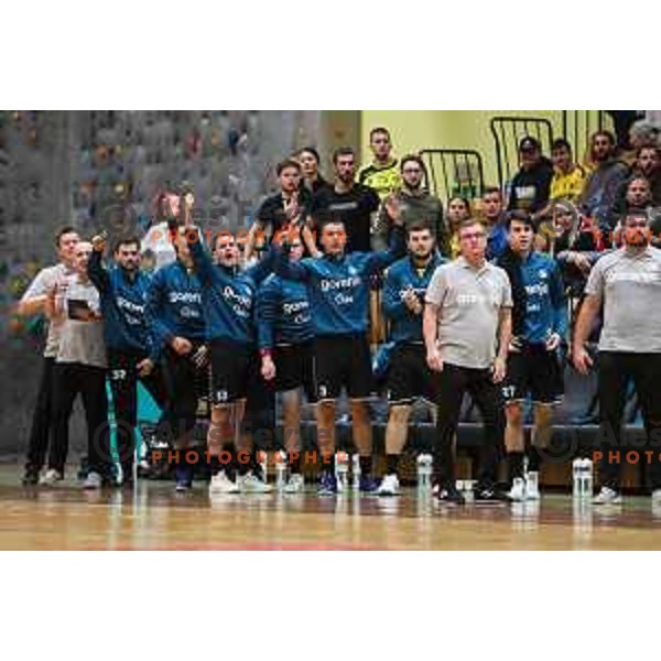 Gorenje bench during 1.NLB league handball match between Gorenje Velenje and Celje Pivovarna Lasko in Velenje, Slovenia on September 25, 2022