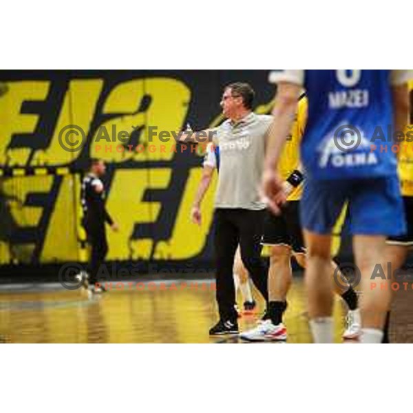 Zoran Jovicic in action during 1.NLB league handball match between Gorenje Velenje and Celje Pivovarna Lasko in Velenje, Slovenia on September 25, 2022