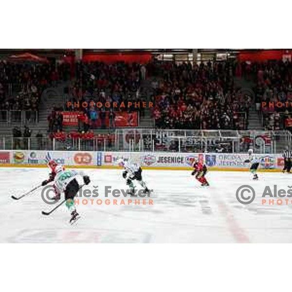 in action during the Slovenian ice-hockey Cup between SIJ Acroni Jesenice and SZ Olimpija in Podmezakla Hall, Jesenice, Slovenia on September 28, 2022