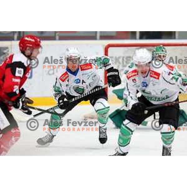 Carl Neill during the Slovenian ice-hockey Cup between SIJ Acroni Jesenice and SZ Olimpija in Podmezakla Hall, Jesenice, Slovenia on September 28, 2022