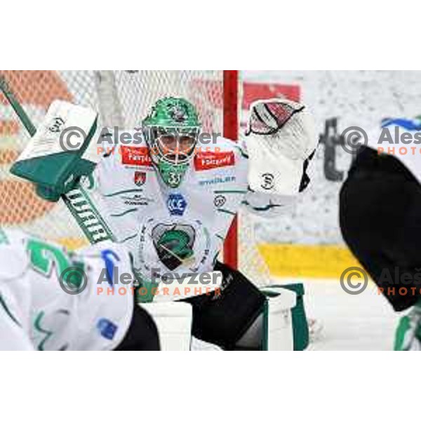 Zan Us in action during the Slovenian ice-hockey Cup between SIJ Acroni Jesenice and SZ Olimpija in Podmezakla Hall, Jesenice, Slovenia on September 28, 2022