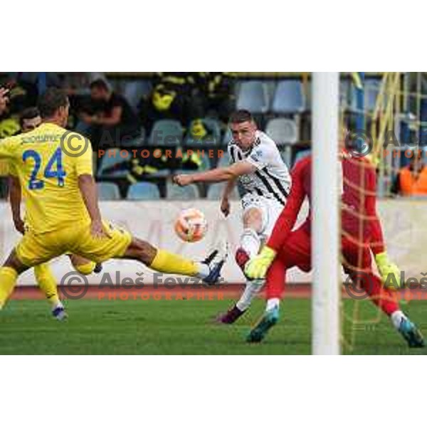 Mihael Klepac in action during Prva Liga Telemach 2022-2023 football match between Domzale and Mura in Domzale, Slovenia on October 1, 2022