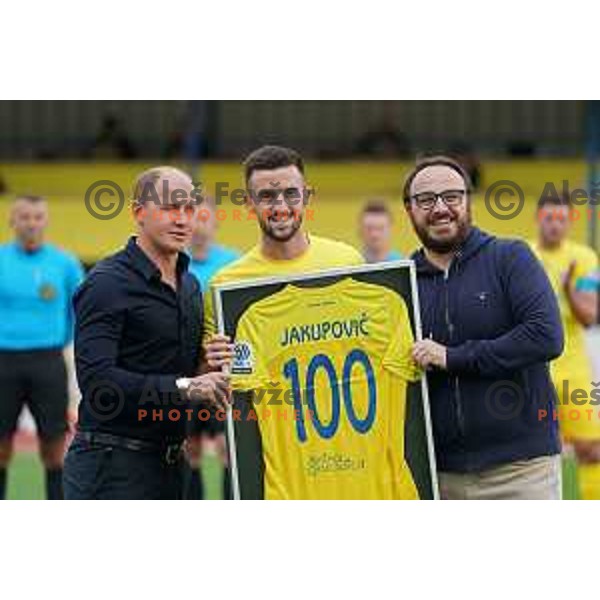 Senijad Ibricic, Arnel Jakupovic and Matej Orazem during Prva Liga Telemach 2022-2023 football match between Domzale and Mura in Domzale, Slovenia on October 1, 2022