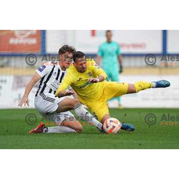 Kai Cipot in action during Prva Liga Telemach 2022-2023 football match between Domzale and Mura in Domzale, Slovenia on October 1, 2022