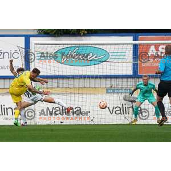 in action during Prva Liga Telemach 2022-2023 football match between Domzale and Mura in Domzale, Slovenia on October 1, 2022