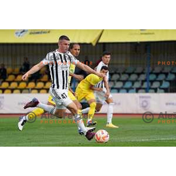 Mihael Klepac in action during Prva Liga Telemach 2022-2023 football match between Domzale and Mura in Domzale, Slovenia on October 1, 2022