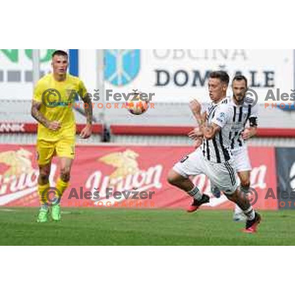 Martin Sroler in action during Prva Liga Telemach 2022-2023 football match between Domzale and Mura in Domzale, Slovenia on October 1, 2022