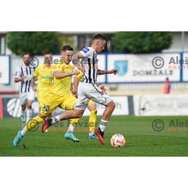 Martin Sroler in action during Prva Liga Telemach 2022-2023 football match between Domzale and Mura in Domzale, Slovenia on October 1, 2022