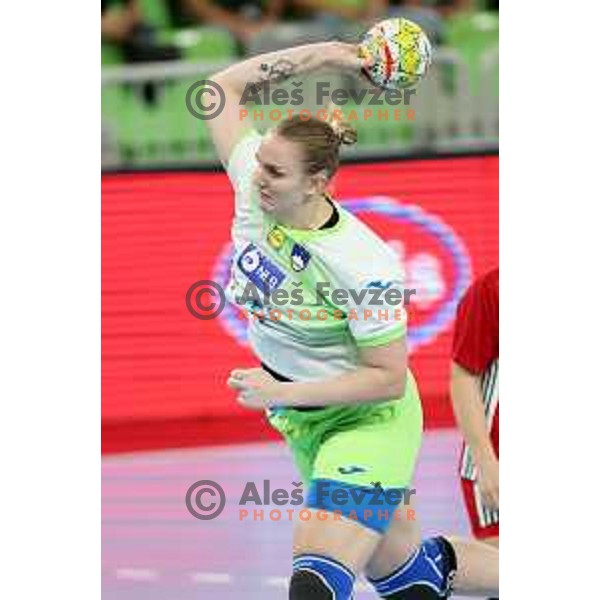 Valentina Klemencic of Slovenia in action during friendly handball match between Slovenia and Hungary in Ljubljana, Slovenia on October 1, 2022