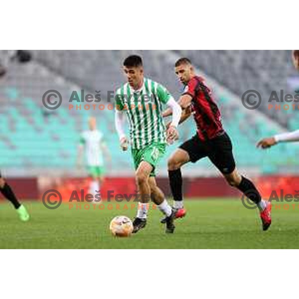 in action during Prva Liga Telemach 2022-2023 football match between Olimpija and Tabor CB 24 Sezana in SRC Stozice, Ljubljana, Slovenia on October 1, 2022