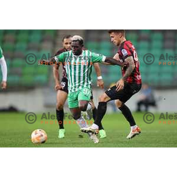 in action during Prva Liga Telemach 2022-2023 football match between Olimpija and Tabor CB 24 Sezana in SRC Stozice, Ljubljana, Slovenia on October 1, 2022