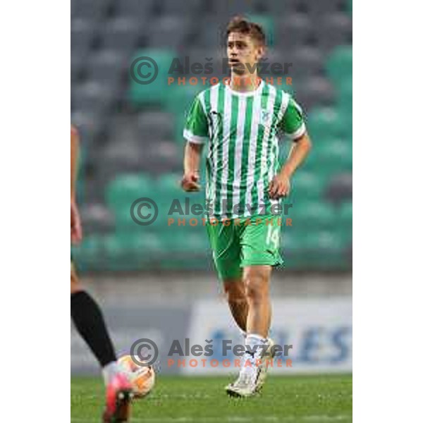 in action during Prva Liga Telemach 2022-2023 football match between Olimpija and Tabor CB 24 Sezana in SRC Stozice, Ljubljana, Slovenia on October 1, 2022