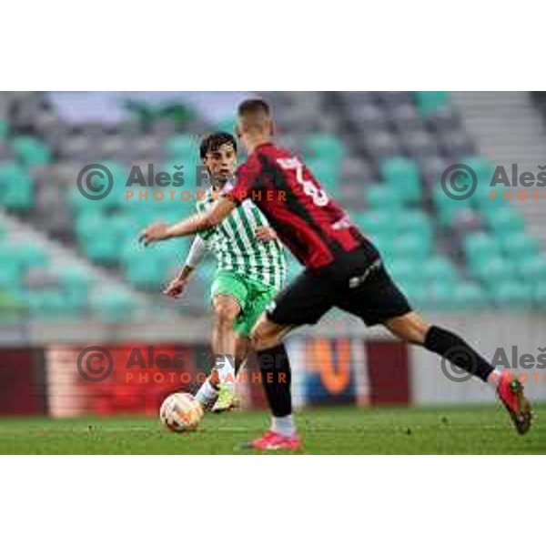in action during Prva Liga Telemach 2022-2023 football match between Olimpija and Tabor CB 24 Sezana in SRC Stozice, Ljubljana, Slovenia on October 1, 2022