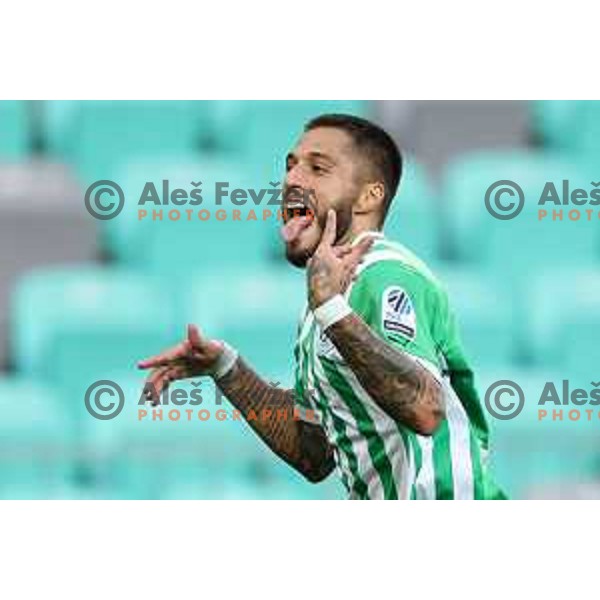 Rui Pedro celebrates goal during Prva Liga Telemach 2022-2023 football match between Olimpija and Tabor CB 24 Sezana in SRC Stozice, Ljubljana, Slovenia on October 1, 2022