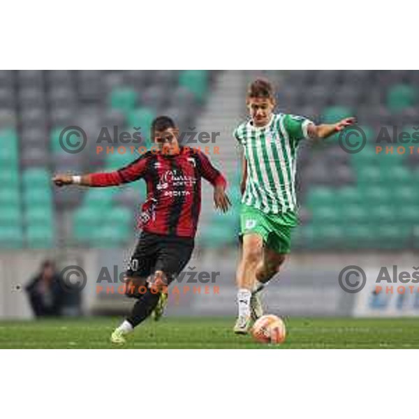 in action during Prva Liga Telemach 2022-2023 football match between Olimpija and Tabor CB 24 Sezana in SRC Stozice, Ljubljana, Slovenia on October 1, 2022