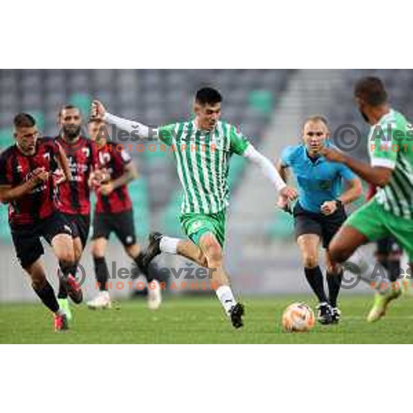 in action during Prva Liga Telemach 2022-2023 football match between Olimpija and Tabor CB 24 Sezana in SRC Stozice, Ljubljana, Slovenia on October 1, 2022