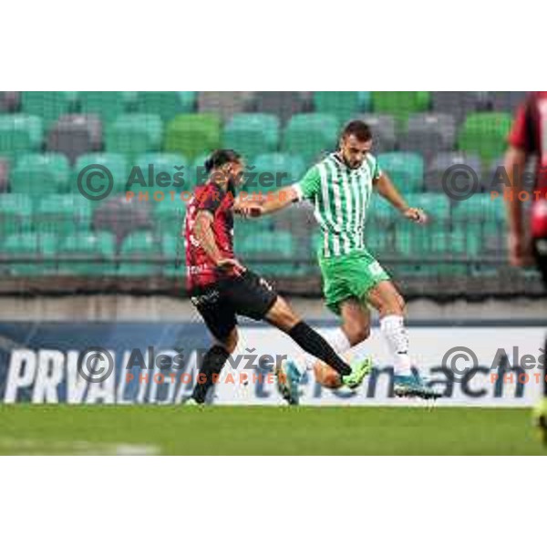 in action during Prva Liga Telemach 2022-2023 football match between Olimpija and Tabor CB 24 Sezana in SRC Stozice, Ljubljana, Slovenia on October 1, 2022