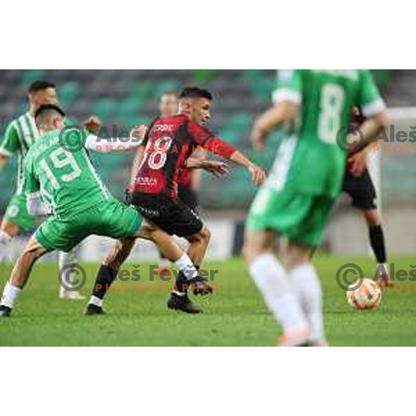in action during Prva Liga Telemach 2022-2023 football match between Olimpija and Tabor CB 24 Sezana in SRC Stozice, Ljubljana, Slovenia on October 1, 2022
