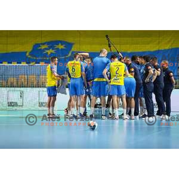 in action during EHF Champions League handball match between Celje Pivovarna Lasko and HBC Nantes in Zlatorog Arena, Celje, Slovenia on Oktober 5, 2022