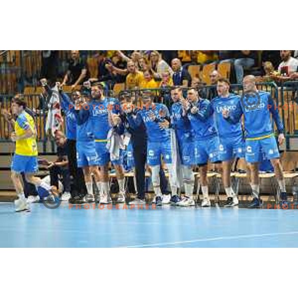 in action during EHF Champions League handball match between Celje Pivovarna Lasko and HBC Nantes in Zlatorog Arena, Celje, Slovenia on Oktober 5, 2022