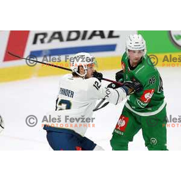 of SZ Olimpija during CHL Champions League ice-hockey match between SZ Olimpija (SLO) and Zug (SUI) in Tivoli Hall, Ljubljana, Slovenia on October 5, 2022