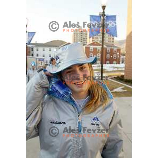Tina Maze during Winter Olympic games in Salt Lake City, USA on February 2002