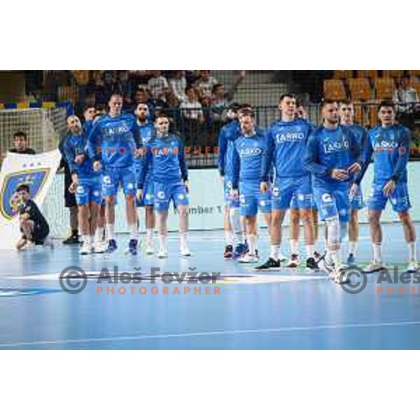 in action during EHF Champions League handball match between Celje Pivovarna Lasko and HBC Nantes in Zlatorog Arena, Celje, Slovenia on Oktober 5, 2022