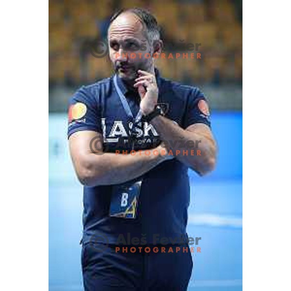 Alem Toskic in action during EHF Champions League handball match between Celje Pivovarna Lasko and HBC Nantes in Zlatorog Arena, Celje, Slovenia on Oktober 5, 2022