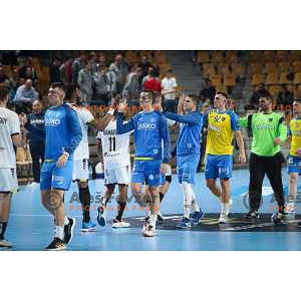 in action during EHF Champions League handball match between Celje Pivovarna Lasko and HBC Nantes in Zlatorog Arena, Celje, Slovenia on Oktober 5, 2022