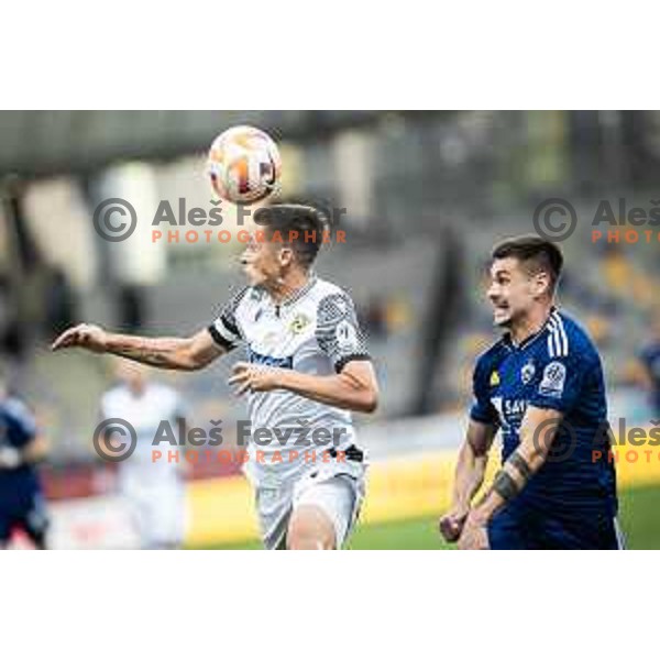 Matej Palcic vs Gregor Sikosek in action during Prva liga Telemach football match between Maribor and Koper in Ljudski vrt, Maribor, Slovenia on October 8, 2022. Photo: Jure Banfi