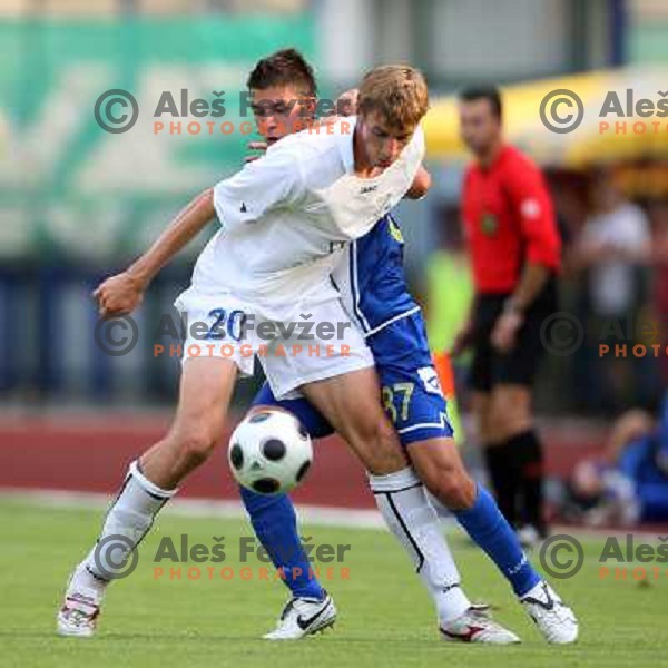Pamic (20) and Apatic at friendly football match Domzale- Rijeka, played in Domzale (Slovenia) 2.7.2008. Photo by Ales Fevzer 