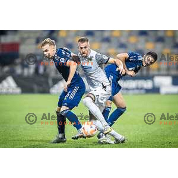 Aljaz Antolin vs Andrej Kotnik in action during Prva liga Telemach football match between Maribor and Koper in Ljudski vrt, Maribor, Slovenia on October 8, 2022. Photo: Jure Banfi