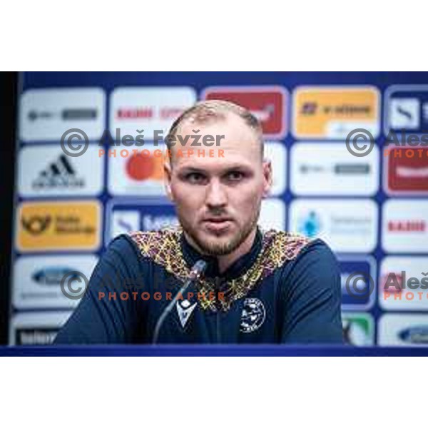 Zan Benedicic at the press conference during Prva liga Telemach football match between Maribor and Koper in Ljudski vrt, Maribor, Slovenia on October 8, 2022. Photo: Jure Banfi