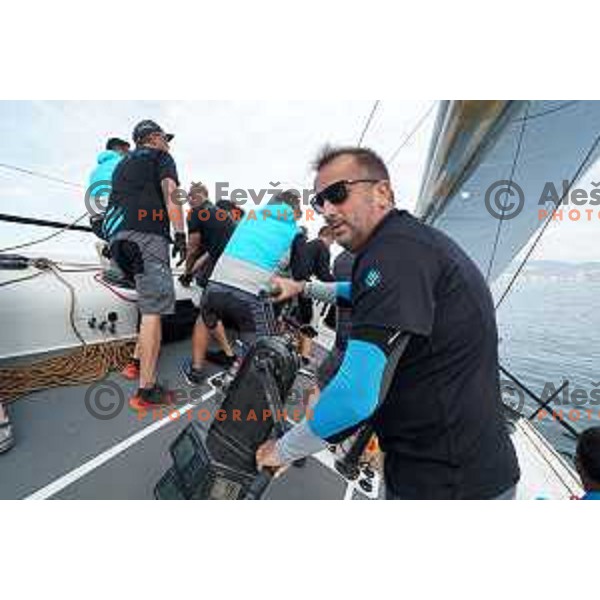 Team EWOL at official practice before Barcolana 54, Sailing Regatta in Trieste, Italy on October 8, 2022