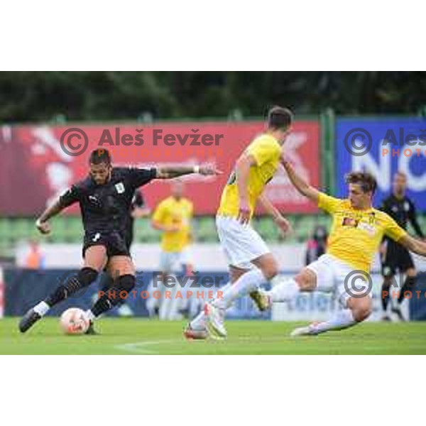 in action during Prva Liga Telemach 2022-2023 football match between Bravo and Olimpija in Ljubljana, Slovenia on October 9, 2022