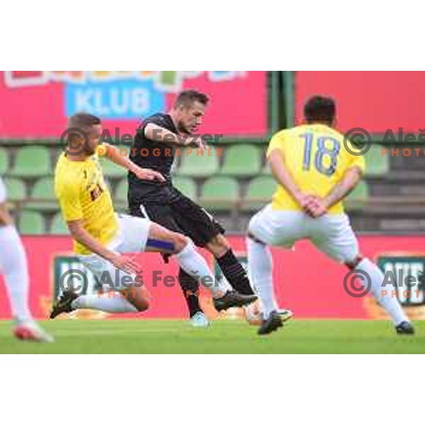 in action during Prva Liga Telemach 2022-2023 football match between Bravo and Olimpija in Ljubljana, Slovenia on October 9, 2022