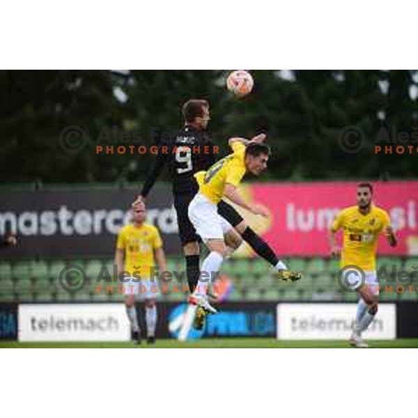 in action during Prva Liga Telemach 2022-2023 football match between Bravo and Olimpija in Ljubljana, Slovenia on October 9, 2022