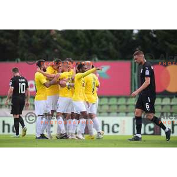 in action during Prva Liga Telemach 2022-2023 football match between Bravo and Olimpija in Ljubljana, Slovenia on October 9, 2022