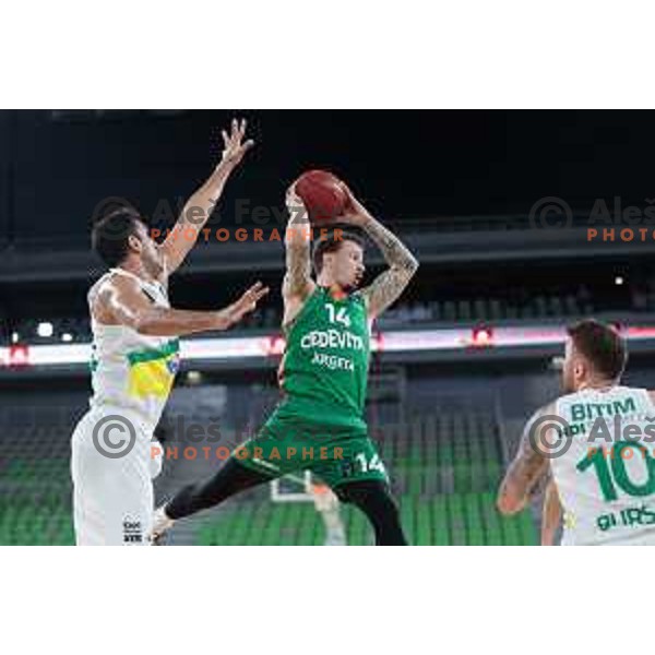 in action during 7days EuroCup 2022-2023 regular season match between Cedevita Olimpija (SLO) and Frutti Extra Bursa (TUR) in Stozice Arena, Ljubljana, Slovenia on October 12, 2022 