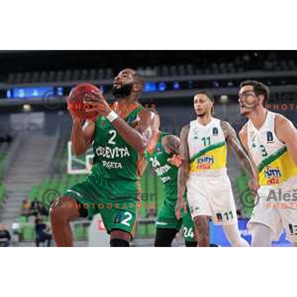 in action during 7days EuroCup 2022-2023 regular season match between Cedevita Olimpija (SLO) and Frutti Extra Bursa (TUR) in Stozice Arena, Ljubljana, Slovenia on October 12, 2022 