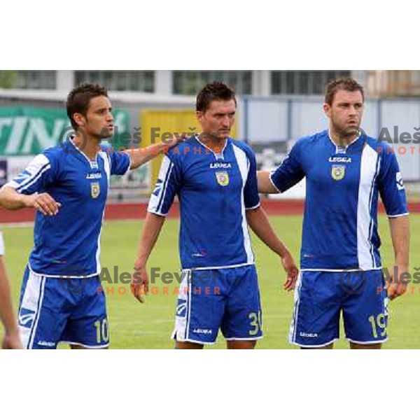Juninho (10), Kirm (30) and Zatkovic (19) at friendly football match Domzale- Rijeka, played in Domzale (Slovenia) 2.7.2008. Photo by Ales Fevzer 