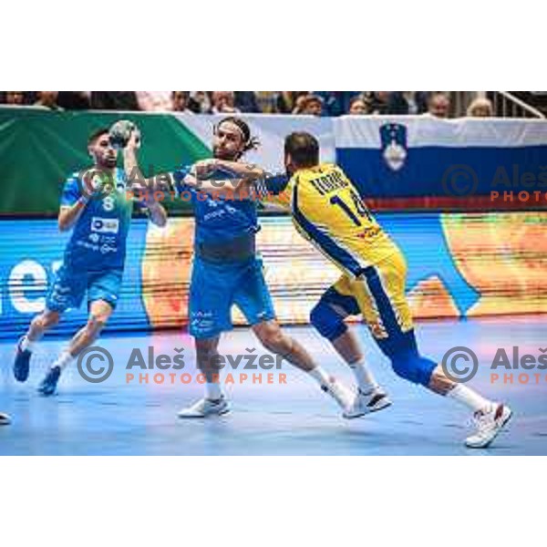 Dean Bombac in action during EHF Euro 2024 qualifications handball match between Slovenia and Bosnia and Herzegovina in Dvorana Tabor, Maribor, Slovenia on October 13, 2022. Photo: Jure Banfi