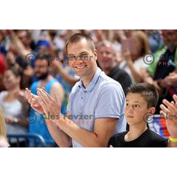 action during World Cup 2023 Qualifiers basketball match between Slovenia and Estonia in Arena Zlatorog, Celje, Slovenia on August 25, 2022