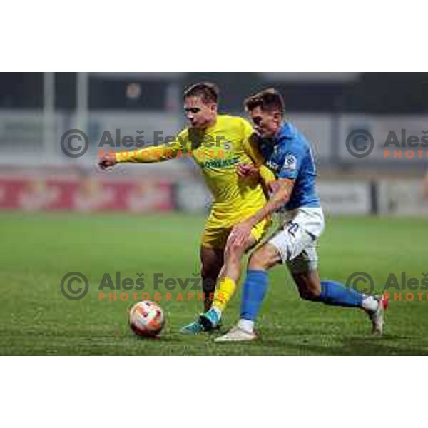 in action during Prva Liga Telemach 2022-2023 football match between Domzale and Bravo in Domzale, Slovenia on October 14, 2022