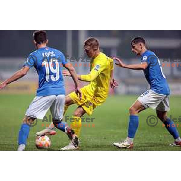 in action during Prva Liga Telemach 2022-2023 football match between Domzale and Bravo in Domzale, Slovenia on October 14, 2022